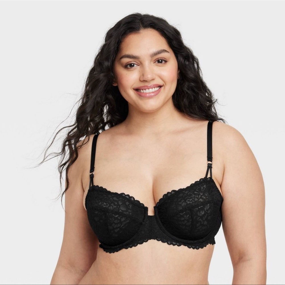 🖤 (2 Pack) Women's Lace Unlined Balconette Bra - Auden™ Black 36C